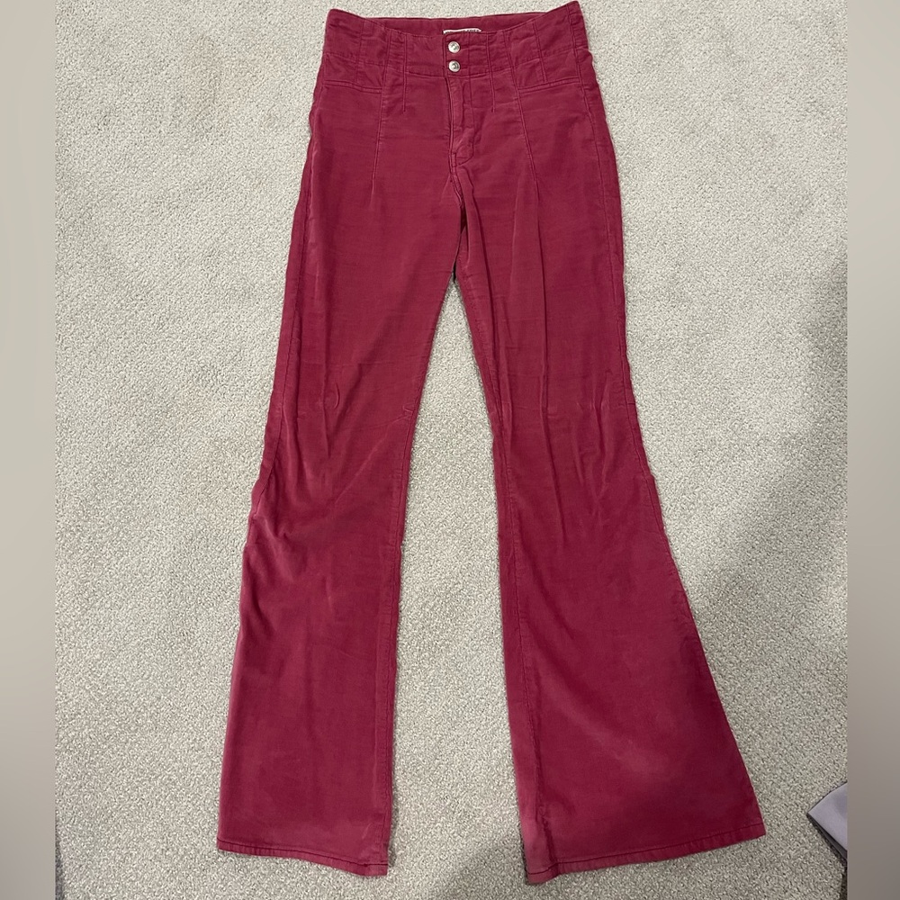 We the Free Jayne Fushia Corduroy Flare Pants